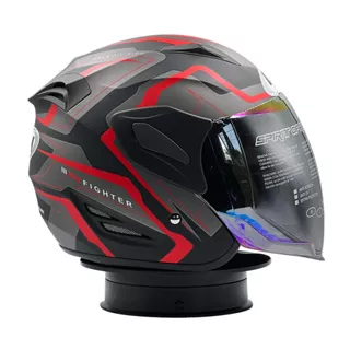 Helm GM Fighter GV2 Black Doff Red