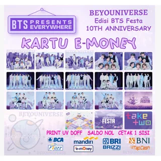 Emoney Flazz gen 2 Festa 2023 BTS Presents 10th Annyversary Mandiri E-money BCA Flazz E-toll BNI Tapcash BRI Brizzi Etoll 1 SISI