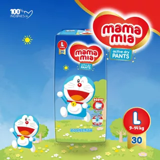 Mamamia Pants L 30 Pcs - Popok celana bayi / Baby Diapers Pants L 30 Popok Doraemon - Daya Serap Tinggi, Anti Iritasi & Anti Ruam