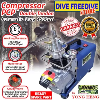 Mini Compressor Kompresor Pompa PCP Bocap Airsoft Senapan Angin Rhino Auto Stop 300Bar