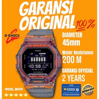 G Shock GBD 200SM 1A5DR Garansi Original Watch Jam Tangan Digital Sport Smart Watch Pria Wanita Red Orange Tahan Air