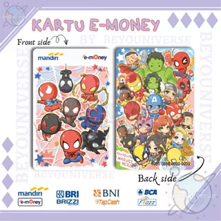 Emoney Flazz Spiderman Cute Marvel Chibi Kartu Mandiri E-money BCA Flazz E-toll BNI Tapcash BRI Brizzi 2 SISI