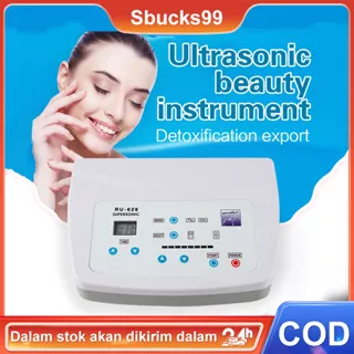 2 in 1 Ultrasonic Beauty Instrument Ultrasonic Alat Detox alat facial wajah Ultrasound Setrika Fisioterapi Hilangkan Kantung Mata elektrik pijat Wajah Ultrasonic