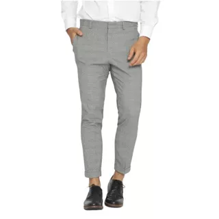 Celana HnM Skinny Fit Suit Pants Grey Tartan Formal Kantor