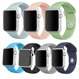 Strap Silicone Sport Band Apple Watch/Iwatch Band Size 42mm/44mm/45mm/40mm/41mm/38mm/49mm iWatch Ultra all Series 1 2 3 4 5 6 7 SE Strap Tali jam iwatch silikon