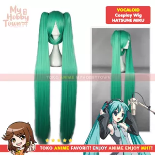 Rambut Palsu Wig Cosplay Anime Game MCoser Green / Hijau 130 cm 072H - Vocaloid - Hatsune Miku