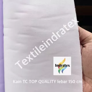 ( per setengah meter ) Kain katun jepang putih TC TOP QUALITY meteran lebar 150 cm bahan baju kemeja hem putih seragam sekolah kerudung jilbab bergo mori kafan goodie bag pouch spanduk lukis pecel lele sarung lapisan luar bantal layar taplak meja dekorasi