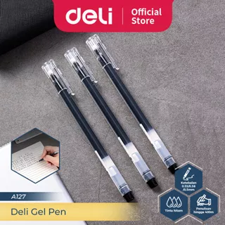 Deli Gel Pen / Pulpen Gel 0.5mm Tinta Hitam Isi 1 pcs Tinta Banyak ATK Kantor A127