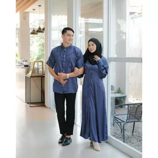 LIMITED - HABIBI COUPLE SET DRESS + KEMEJA EID SERIES COUPLE PREMIUM