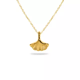 Dear Me - Ginko Leaf Necklace (Titanium with 18K Gold Plating) Kalung Wanita Lapis Emas Asli Aksesoris