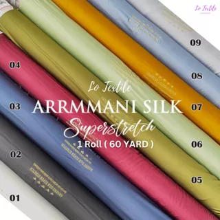 Kain Armani Silk Premium 1 Roll - Bahan Kain Armany Silk Satin Super Meteran Dress Pengantin Bridesmaid Gamis Mukena Multi Guna