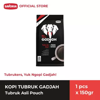 Kopi Tubruk Gadjah Asli Pouch 150 g - Bubuk Kopi Hitam 150g