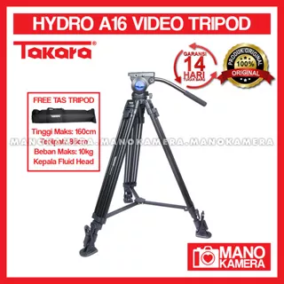 TAKARA HYDRO A16 Professional Video Tripod Fluid Head Horse Shoe Mat