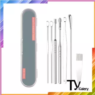 TYG - HW100 ALAT PEMBERSIH TELINGA / KOREK KUPING SET 7 in 1 STAINLESS / EARPICK STAINLESS