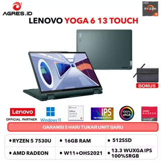 LENOVO YOGA 6 13 TOUCH RYZEN 5 7530 16GB 512GB W11+OHS 13.3 WUXGA 100SRGB FP PEN 2IN1 3Y PREM+2ADP DARK TEAL FABRIC -1MID