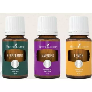 DISKON ! YOUNG LIVING paket 3 oil peppermint lemon lavender 15ml original segel