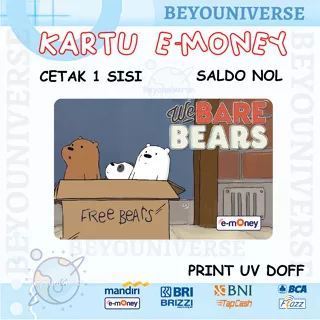 Emoney Flazz Etoll We Bare Bears Cute Beruang Lucu Mandiri E-money BCA Flazz E-toll BNI Tapcash BRI Brizzi 1 SISI