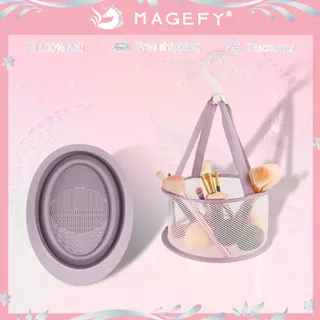 MAGEFY Pembersih Make Up Brush Sponge Powder Puff Rak Gantung Jaring Saku Keranjang Pengeringan Sponge Powder Puff Makeup Storage Basket 1343