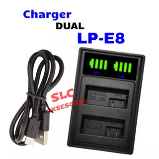 SLC-Ready Charger For Camera Canon Carger EOS 550D 600D Ces EOS 650D 700D Cas REBEL T4i T5i LP-E8 LC-E8 Casan KISS X4 X5 E8C LCE8C Carjer X6i X7i LPE8 LCE8 550 600 650 700 D X 4 5 LPE 8 T4 T5 T2 T3 i Camera Cesan REBEL T2i T3i DUAL