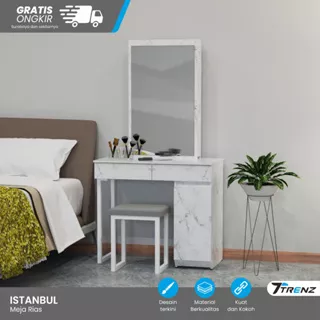 Trenz Furniture - Meja Rias Kaca Geser Sliding Plus Kursi Meja Rias Minimalis Meja Rias Murah - Matkens Istanbul SLD