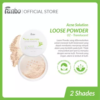 Fanbo Acne Solution Loose Powder - 02 Translucent - Bedak tabur khusus untuk kulit berjerawat dan berminyak - mengontrol minyak berlebih - non Comedo Genic - matte finish