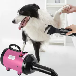 Kucing hewan peliharaan anjing pengering rambut hair dryer Pengering Rambut Daya 6500W Untuk Pengering Rambut Hewan Peliharaan Anjing Hewan Peliharaan Pengering Pengering Hangat Angin Hangat Pengering Cepat( Hitam/Pink)