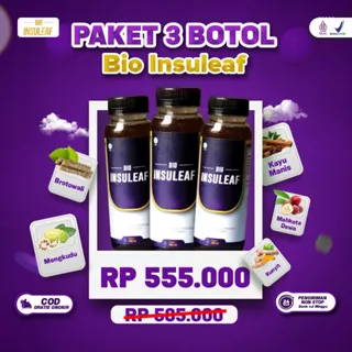 Bio Insuleaf Paket 3 - Anti Diabetes | Herbal Alami Cegah Diabetes Tingkatkan Daya Tahan Tubuh Bantu Turunkan Gula Darah Cegah Kencing Manis Asam Urat & Kolesterol BPOM Herbal Anti Diabetes