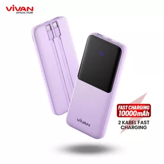 VIVAN Powerbank 10000 mAh VPB-E10 4 Output Fast Charging 22.5W PD QC 3.0 VOOC Support Smartphone All Type-Garansi Resmi