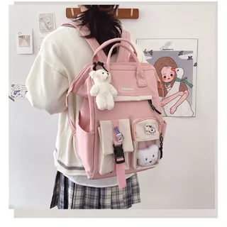 NEW STYLE KOREA FASHION SCHOOL BAG RANSEL SEKOLAH KOREA 2023 STYLE BONEKA