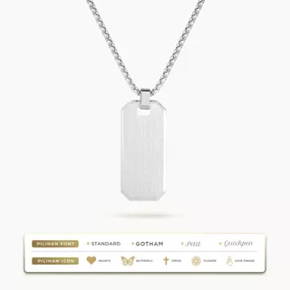 ANDALL - Sam Bag Tag Necklace Kalung Rantai Dengan Liontin Dog Tag Militer Bahan Stainless Steel Untuk Pria