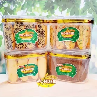 Bagelan Wonder Bakery - Toples / Plastik Kecil Aneka Rasa (Roti Kering Bagelan) Ori Manis / Pandan / Messes / Cokelat / Garlic / Keju