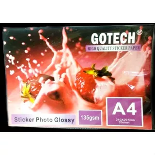 kertas foto photo paper sticker glossy 135gsm GOTECH / KERTAS STIKER FOTO GLOSSY