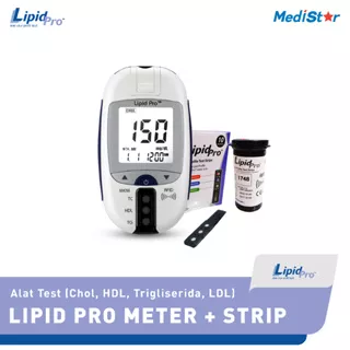 LIPIDPRO - Alat Test (Chol, HDL, Trigliserida, LDL) Meter + 10 Strip