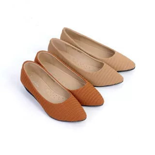 LANGKAHKOO Sepatu Wedges Wanita LANGKAHKOO Merrivale Khaky Khaki Brown Coklat Ternyaman