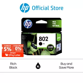 Tinta Printer HP Original 802 Hitam Black Cartridge Asli Twin Pack Combo 2 Pack Tri Color Colour Warna DeskJet 1000 , 1050 , 2000 , 2050 , 2060 , 3050 Cicilan Murah SPL Promo Murah Gratis Ongkir Official