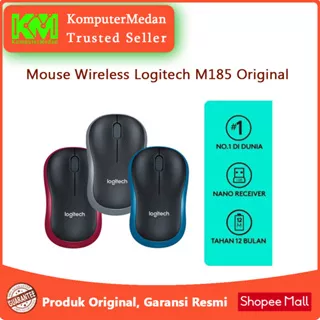 Logitech M185 Mouse Wireless Compact untuk Windows, Mac, ChromeOS - Merah