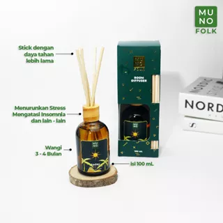 MUNO FOLK Times Series Pengharum Ruangan Aromaterapi 100 ML Reed Diffuser With Stick Home Fragrance MUN-M