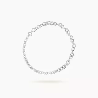 ANDALL - Olivia Circular Asymetris Rantai Bracelet [925 Sterling Silver with 18K Gold Aksesoris Wanita] (Gelang Tangan Emas S925)