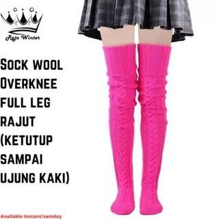 Kaos Kaki Panjang Atas Lutut Sock Wool Long Overknee Full Leg Winter Ketutup Sampai Ujung Kaki Musim Dingin