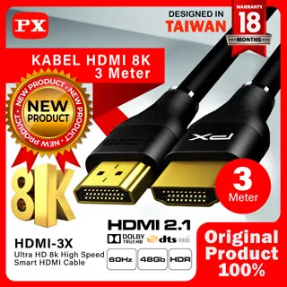 Kabel HDMI 2.1 High Speed UHD 8K HDR HDMI Cable 3M PX HDMI-3X