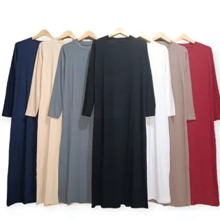 GAMIS MANSET PANJANG/LONG DRESS WANITA TERBARU/DALAMAN GAMIS WANITA DEWASA KEKINIAN JUMBO-SUPET JUMBO SPANDEK RAYON FIT TO 3L L4