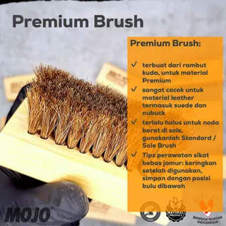 Sikat sepatu - Premium Brush / Untuk Upper Sepatu / sikat dari bulu Kuda / Horse Hair / pembersih perawatan sepatu (MOJO) / Shoe Cleaner / Suede Leather Nubuck