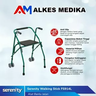 Serenity Walking Stick FS914L / walker rollator ( alat bantu jalan dengan dua roda) serenity