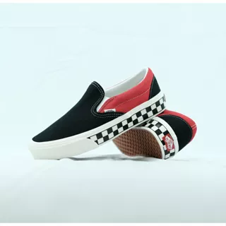 Vans Slip On BMX Red Checkerboard Black Red