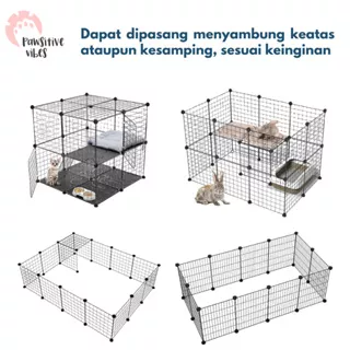 Kandang Hewan Peliharaan - Kandang Kucing - Kandang Anjing Pagar Besi - Pet Cage Stackable Pet Fence - DIY Pet Cage For Dog Cat-DIY Pet Metal Wire Kennel