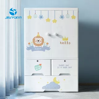 Sunxin - Lemari Pakaian Anak 65CM S88/ Lemari bayi Plastik / Plastic