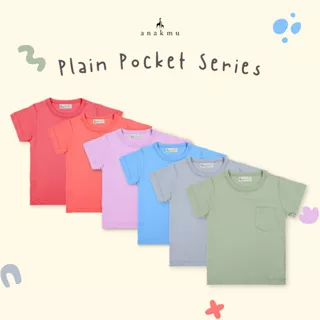 Anakmu - Plain Pocket Series Kaos Anak 100% Katun Premium 1-5 Tahun Saku Polos
