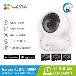 CCTV Ezviz C6N 4 MP 2K H265 Smart Home Camera WiFi Dengan Pan Tilt 360 dan Zoom 8x