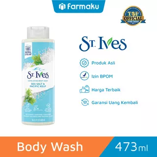 St.Ives Body Wash Exfoliating Sea Salt And Pacific Kelp Botol 473 Ml