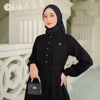 Nobby - Philoca Dress Bahan Polyester Dengan Tali Lepas Pasang Busui Friendly